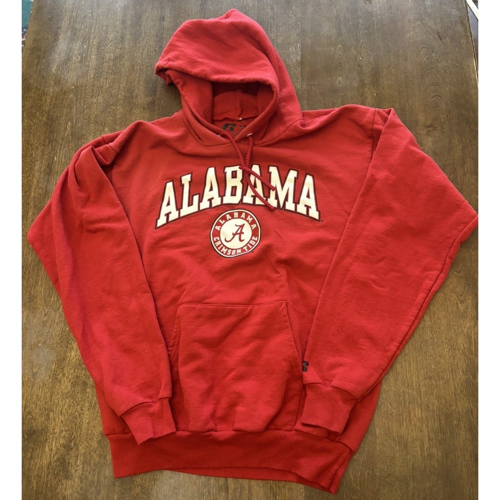 Alabama Crimson Tide Sweatshirt Mens Medium Red NCAA Football Russell Athletic